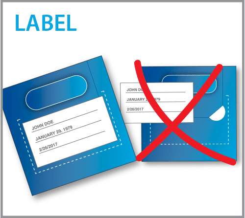 Test kit with labeling instructions